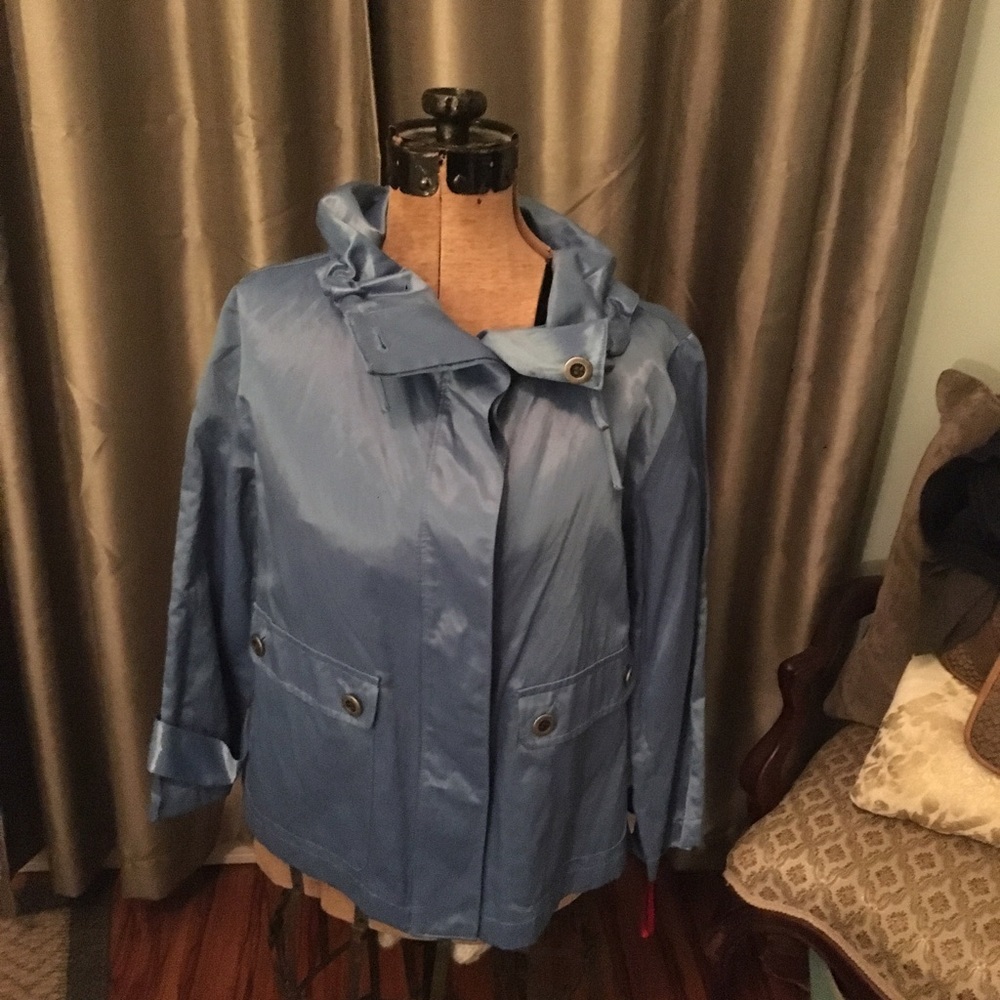 Ruby Rd blue silk style jacket